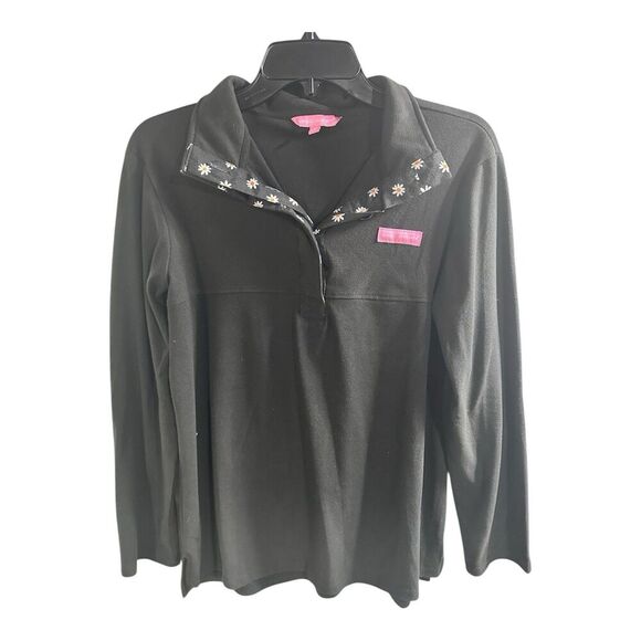 Simply Southern Daisy Patchwork 1/4 Button Long Sleeve Pullover Collar  Jacket S - Picture 2 of 7